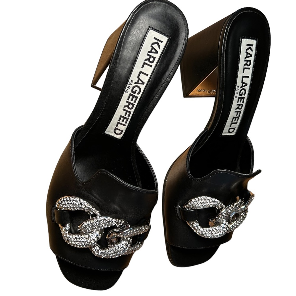 Karl Lagerfeld Paris NWT Sian Black Sandals Size 11M